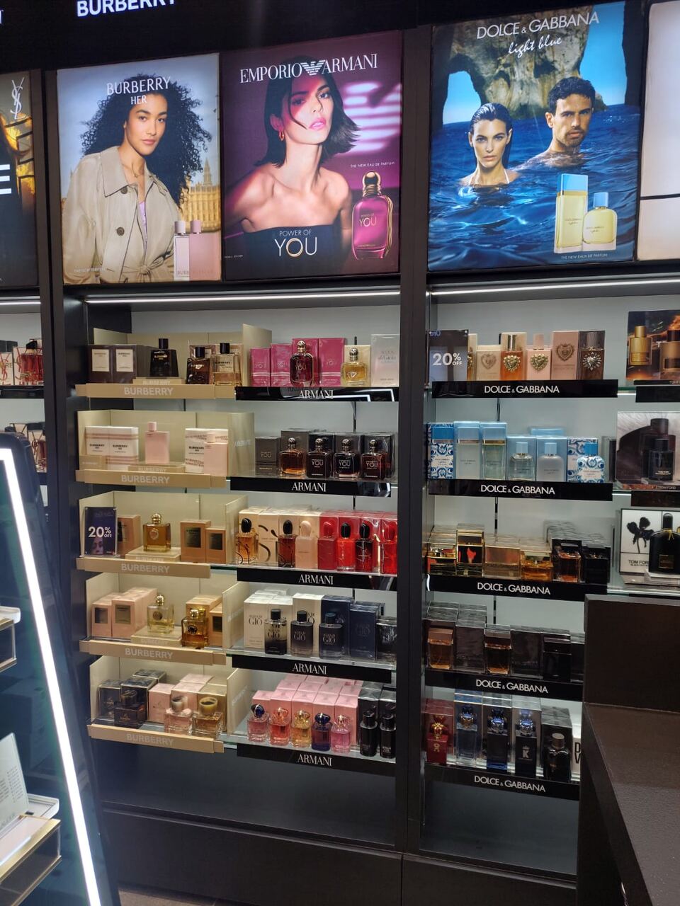 Beauty hall illuminated brand lightboxes