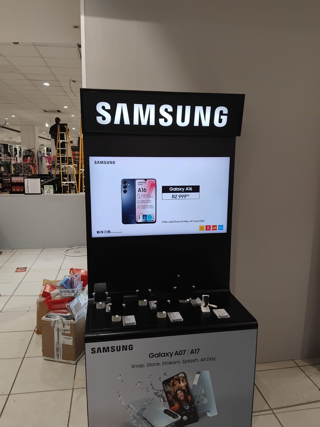 Samsung illuminated retail display signage