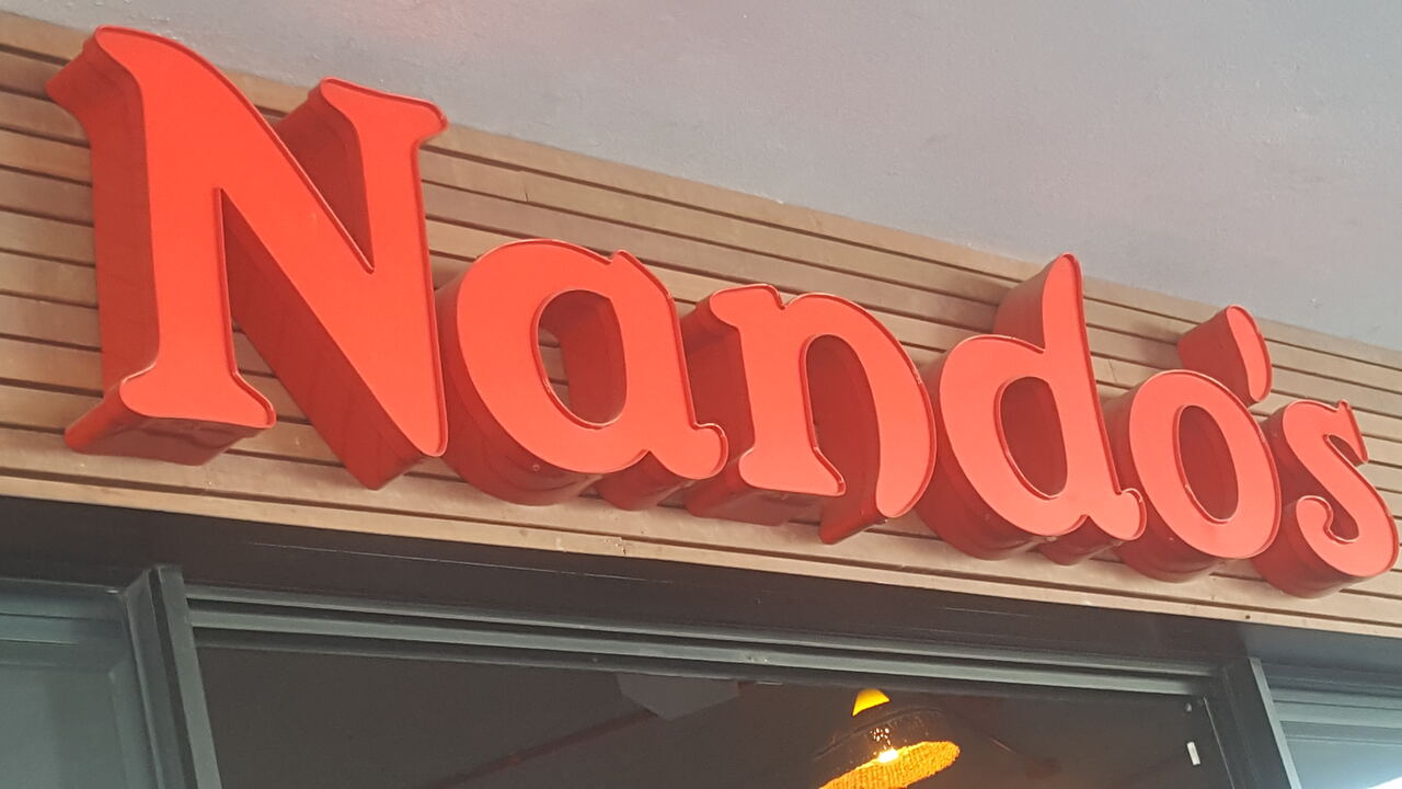 Nando's illuminated channel letters